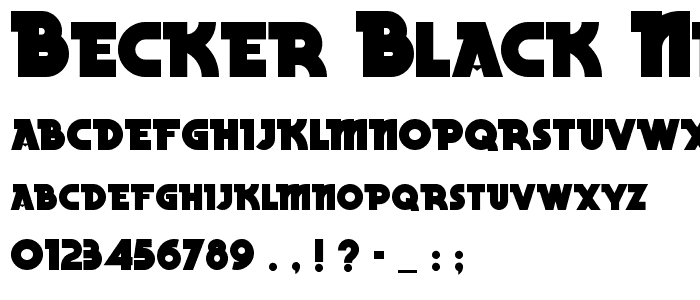 Becker Black NF font